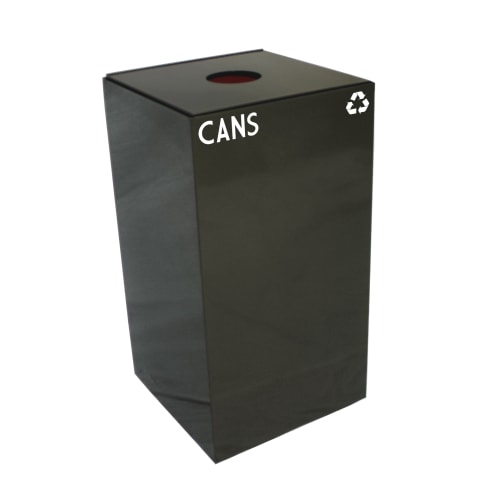 Witt Industries GeoCube 28 Gallon Recycling Receptacle, Cans and Bottles, Charcoal Black